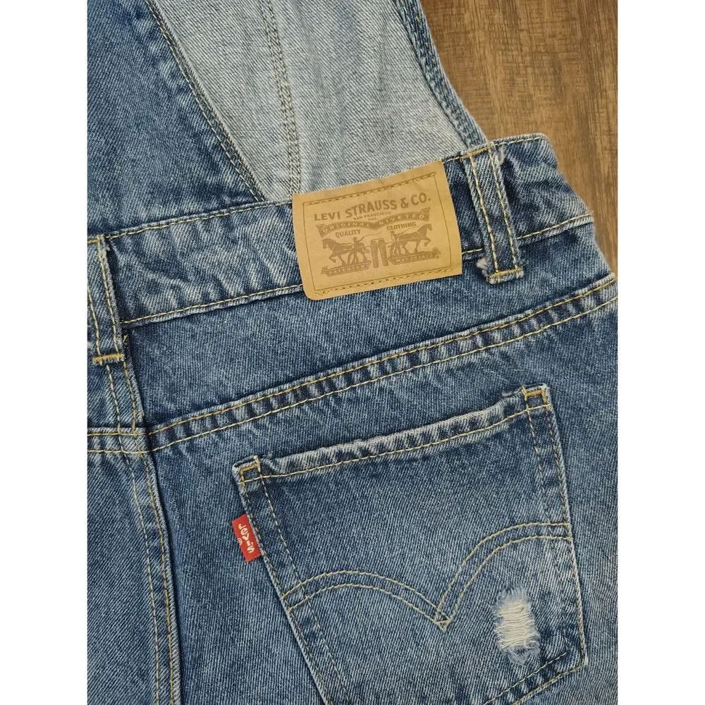Levi's Classic Blue Denim Short Overalls